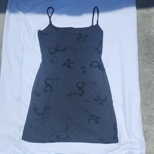 Y2k Vtg  Chic Black Floral Slip Dress